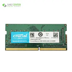 رم لپ تاپ DDR4 تک کاناله 2400مگاهرتز CL11 کروشیال SODIMM 4GBCrucial SO_DIMM DDR4 2400MHz CL11 Single Channel Laptop RAM - 4GB