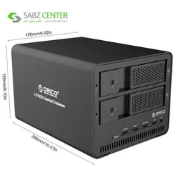 قاب حرفه ای اکسترنال هارددیسک 3.5 اینچی اوریکو مدل 9528RU3 Orico 9528RU3 3.5 inch Profesional External HDD Enclosure