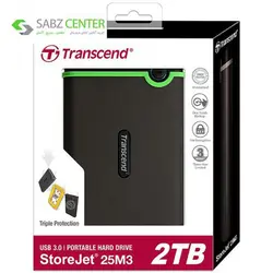 هارددیسک اکسترنال ترنسند مدل StoreJet 25M3 ظرفیت 2 ترابایتTranscend StoreJet 25M3 External Hard Drive - 2TB