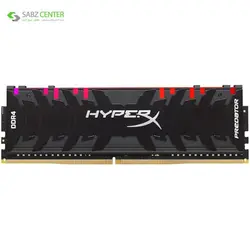رم دسکتاپ DDR4 کینگستون HyperX Predator RGB 8GBKingston HyperX Predator RGB DDR4 3200MHz CL16 Single Channel RAM - 8GB