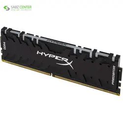 رم دسکتاپ DDR4 کینگستون HyperX Predator RGB 8GBKingston HyperX Predator RGB DDR4 3200MHz CL16 Single Channel RAM - 8GB