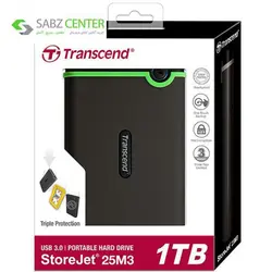 هارد اکسترنال ترنسند مدل StoreJet 25M3 ظرفیت 1 ترابایتTranscend StoreJet 25M3 External Hard Drive - 1TB