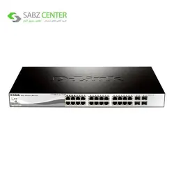سوییچ 28 پورت مگابیتی و اسمارت دی-لینک مدل DES-1210-28P D-Link DES-1210-28P 28-Port 10/100Mbps Web Smart Switch With 4 Gigabit Ports