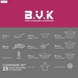 سرویس پخت و پز 25 پارچه بی.وی.کی مدل 713825