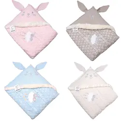 پتو بافتنی کلاهدار نوزاد طرح خرگوش دولانو Dolano - فروشگاه سیسمونی نوزاد رامینا