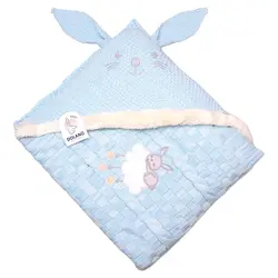 پتو بافتنی کلاهدار نوزاد طرح خرگوش دولانو Dolano - فروشگاه سیسمونی نوزاد رامینا