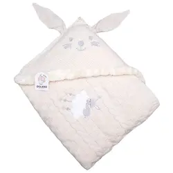 پتو بافتنی کلاهدار نوزاد طرح خرگوش دولانو Dolano - فروشگاه سیسمونی نوزاد رامینا