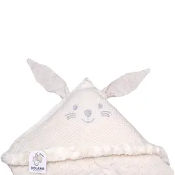 پتو بافتنی کلاهدار نوزاد طرح خرگوش دولانو Dolano - فروشگاه سیسمونی نوزاد رامینا