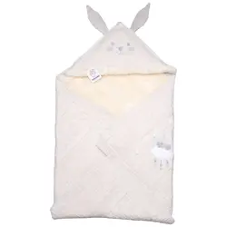 پتو بافتنی کلاهدار نوزاد طرح خرگوش دولانو Dolano - فروشگاه سیسمونی نوزاد رامینا