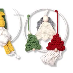 آویز مکرومه طرح کاج - فروشگاه سیسمونی نوزاد رامینا