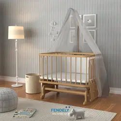 تخت گهواره ای نوزاد کرم فندلی Fendely - فروشگاه سیسمونی نوزاد رامینا