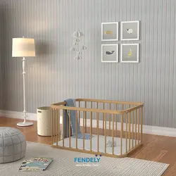 تخت گهواره ای نوزاد کرم فندلی Fendely - فروشگاه سیسمونی نوزاد رامینا
