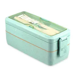 ظرف غذای گیاهی 2 طبقه با قاشق و چنگال 750 میل Lunch Box - فروشگاه سیسمونی نوزاد رامینا
