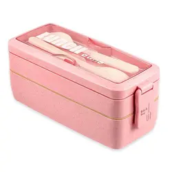 ظرف غذای گیاهی 2 طبقه با قاشق و چنگال 750 میل Lunch Box - فروشگاه سیسمونی نوزاد رامینا