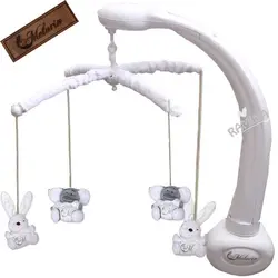 آویز بالای تخت نوزاد طرح خرگوش و فیل ملورین Melorin - فروشگاه سیسمونی نوزاد رامینا