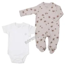 ست لباس بیمارستانی 10 تکه نوزاد طرح ستاره دریایی بایو ارگانیک bio organic - فروشگاه سیسمونی نوزاد رامینا