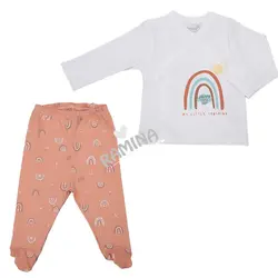 ست لباس بیمارستانی 10 تکه نوزاد طرح رنگین کمان بایو ارگانیک bio organic - فروشگاه سیسمونی نوزاد رامینا