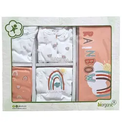 ست لباس بیمارستانی 10 تکه نوزاد طرح رنگین کمان بایو ارگانیک bio organic - فروشگاه سیسمونی نوزاد رامینا