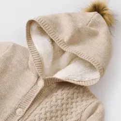 سویشرت بافتنی بچه گانه خزدار کرم بی بیبی Bi Baby - فروشگاه سیسمونی نوزاد رامینا