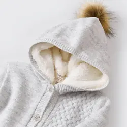 سویشرت بافتنی بچه گانه خزدار طوسی بی بیبی Bi Baby - فروشگاه سیسمونی نوزاد رامینا