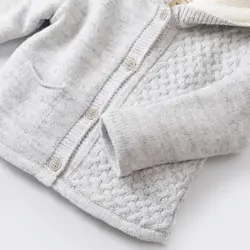 سویشرت بافتنی بچه گانه خزدار طوسی بی بیبی Bi Baby - فروشگاه سیسمونی نوزاد رامینا