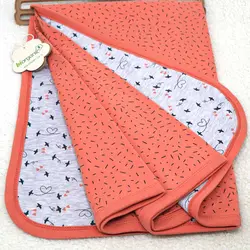 پتو نخی دو رو سیسمونی طرح love بیو ارگانیک biorganic - فروشگاه سیسمونی نوزاد رامینا