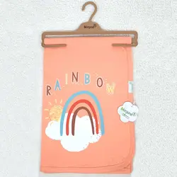 پتو نخی دو رو نوزادی طرح رنگین کمان بیو ارگانیک biorganic - فروشگاه سیسمونی نوزاد رامینا