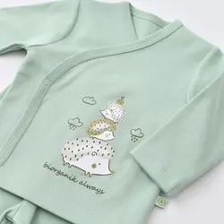 ست لباس بیمارستان نوزاد طرح جوجه تیغی بی ارگانیک Biorganic - فروشگاه سیسمونی نوزاد رامینا