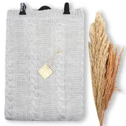 پتو بافتنی نوزاد مدل بافت مارپیچ آلدینا Aldiana - فروشگاه سیسمونی نوزاد رامینا