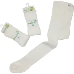 جوراب شلواری سفید بچه گانه دخترانه بی ارگانیک biorganic - فروشگاه سیسمونی نوزاد رامینا