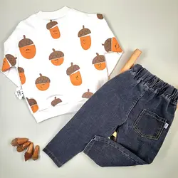 ست بلوز و شلوار جین بچه گانه طرح بلوط - فروشگاه سیسمونی نوزاد رامینا