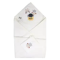 ست حوله دو تکه نوزاد گلدوزی شده ببک Bebek