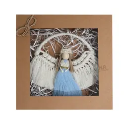 عروسک آویز مکرومه طرح دختر آبی Happy