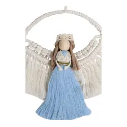 عروسک آویز مکرومه طرح دختر آبی Happy