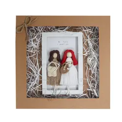 عروسک مکرومه قابدار طرح دو خواهر Happy