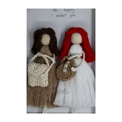 عروسک مکرومه قابدار طرح دو خواهر Happy