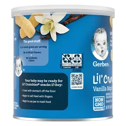 پفک کرانچی با طعم وانیل و شهد گل گربر Gerber