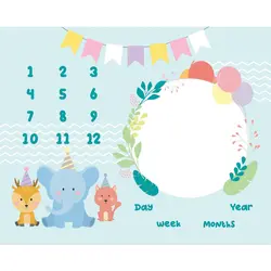 پارچه ماهگرد نوزاد طرح تولد حیوانات الپی کیدز LPKids