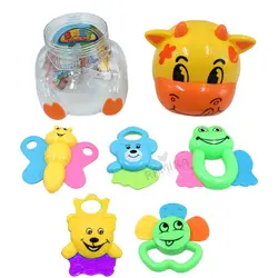 پک جغجغه 5 عددی قلک شو طرح گاو Baby Toys