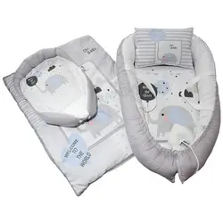 ست رخت خواب چهار تکه طرح فیل دلی Deli - فروشگاه سیسمونی نوزاد رامینا