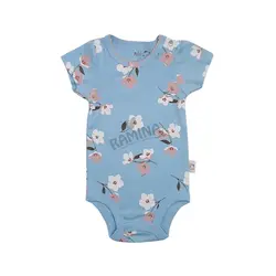 زیر دکمه دار آستین کوتاه طرح لاولی گلدار نیلی Nili