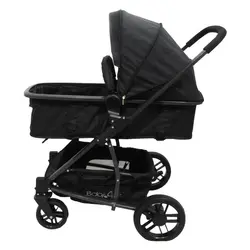 سرویس کالسکه و کریر همراه ساک لوازم نوزاد مشکی یوکا بیبی فورلایف BABY4LIFE