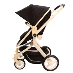 کالسکه نوزاد مدل گوبی مشکی سفید بیبی فورلایف BABY4LIFE