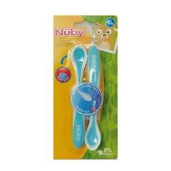 قاشق حرارتی 2 عددی سبز آبی نابی Nuby