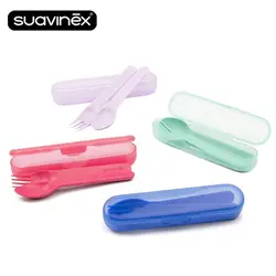 ست قاشق و چنگال با قاب محافظ سواوینکس Suavinex