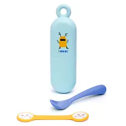 ست قاشق محفظه دار و گیره پیشبند آبی طرح Booo سواوینکس Suavinex