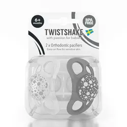 پستانک 0-6 ماه سفید و مشکی تویست شیک Twistshake