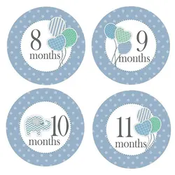 استیکر ماهگرد نوزاد پسرانه کد 007 بیبی تایم Baby time