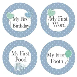 استیکر ماهگرد نوزاد پسرانه کد 007 بیبی تایم Baby time