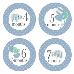 استیکر ماهگرد نوزاد پسرانه کد 007 بیبی تایم Baby time